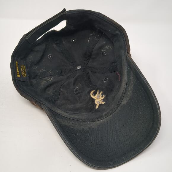Browning Strapback Baseball Cap Black One Size Adjustable Embroidered 6 Panel - Picture 7 of 9